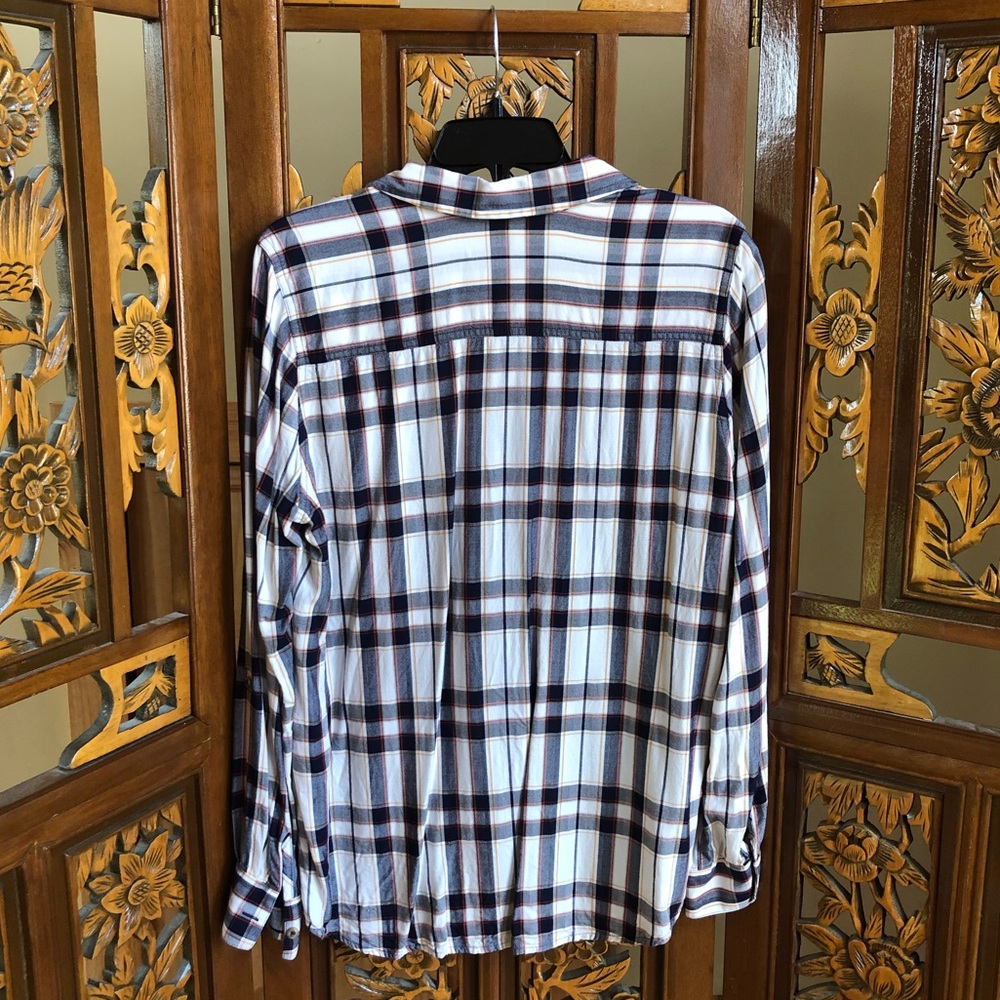 Foxcroft Plaid Button Down Blouse - image 6